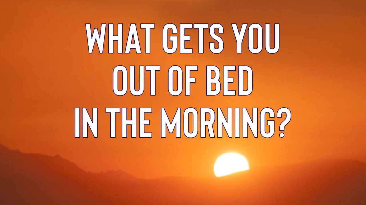 What gets you out of bed in the morning?